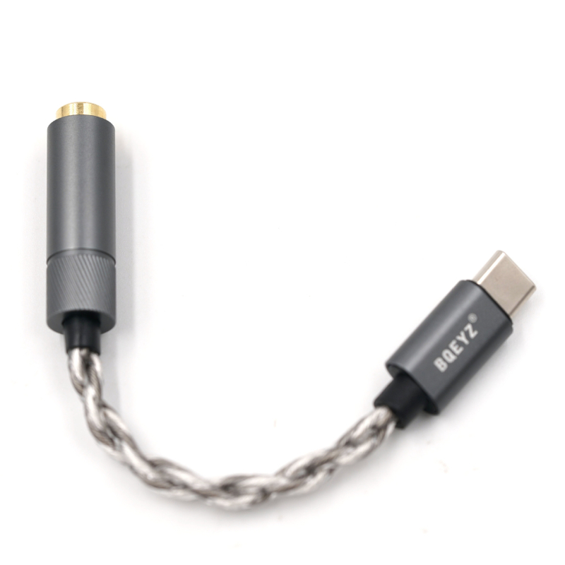 BQEYZ Lin Type-C na 3.5 mm ili 4.4 mm DAC kabel za pretvarač-pojačalo slušalica, bakreni vodič s srebrnom prevlakom, CE certifikat, 18 g