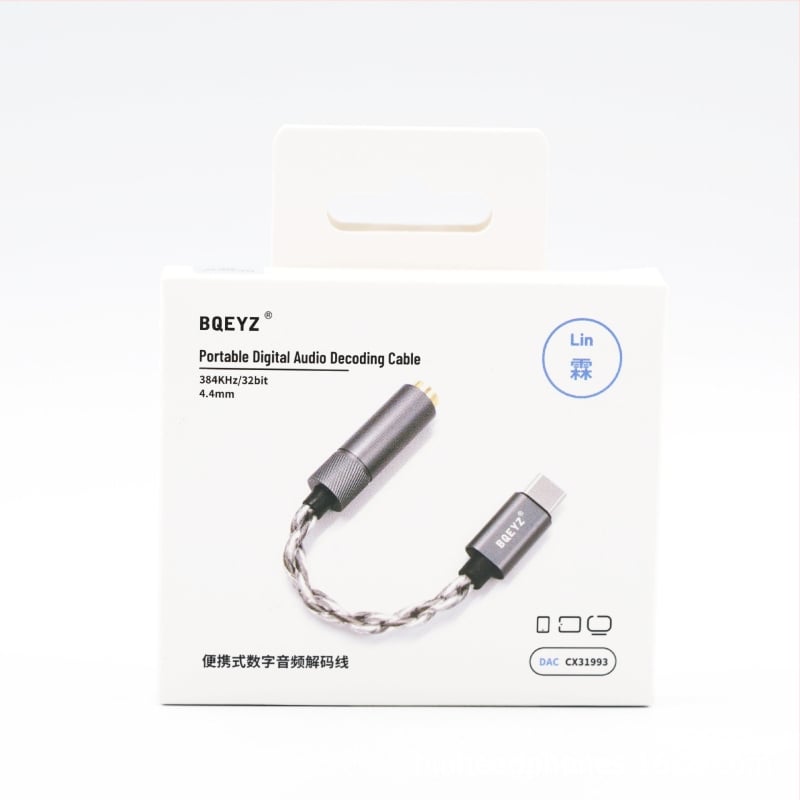 BQEYZ Lin Type-C na 3.5 mm ili 4.4 mm DAC kabel za pretvarač-pojačalo slušalica, bakreni vodič s srebrnom prevlakom, CE certifikat, 18 g