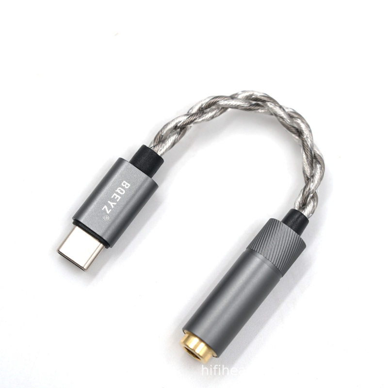 BQEYZ Lin Type-C na 3.5 mm ili 4.4 mm DAC kabel za pretvarač-pojačalo slušalica, bakreni vodič s srebrnom prevlakom, CE certifikat, 18 g