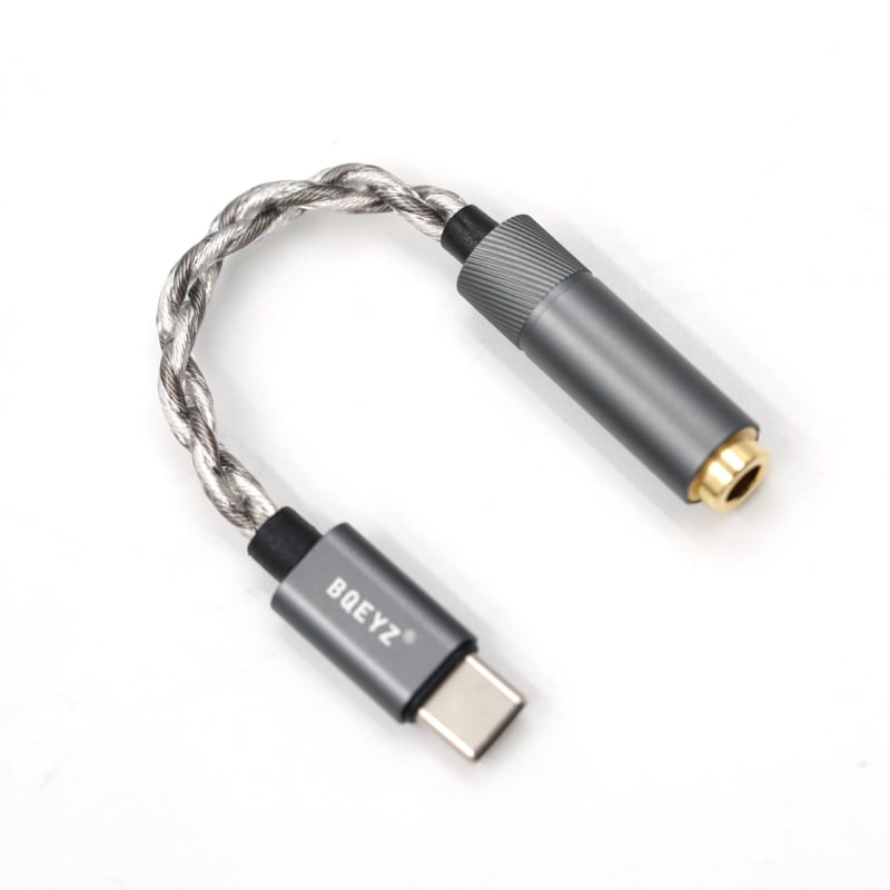 BQEYZ Lin Type-C na 3.5 mm ili 4.4 mm DAC kabel za pretvarač-pojačalo slušalica, bakreni vodič s srebrnom prevlakom, CE certifikat, 18 g