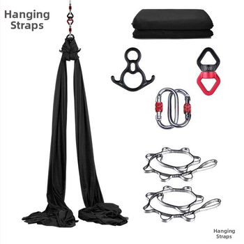 Хамак за въздушна йога – единична точка, комплект от коприна и сатен за домашни тренировки по пилатес и танци