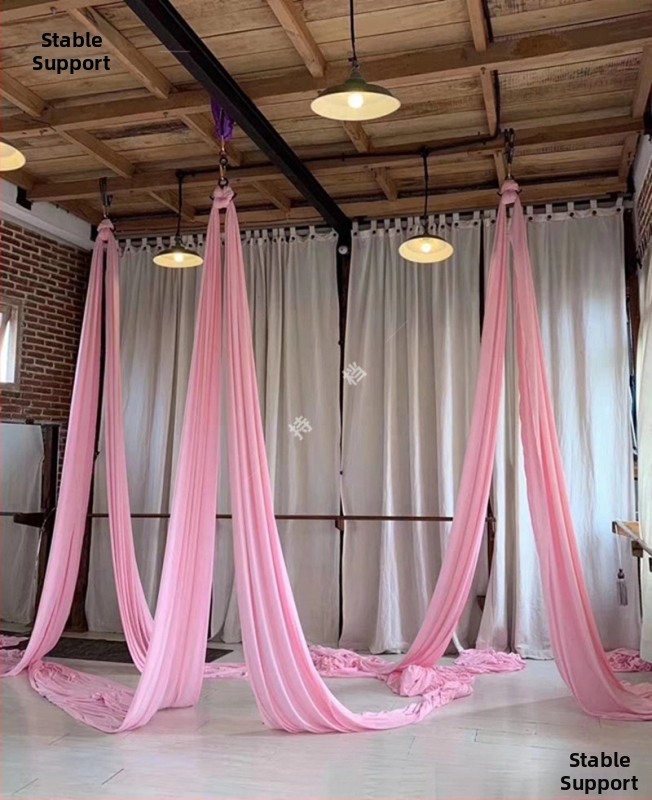 Хамак за въздушна йога – единична точка, комплект от коприна и сатен за домашни тренировки по пилатес и танци