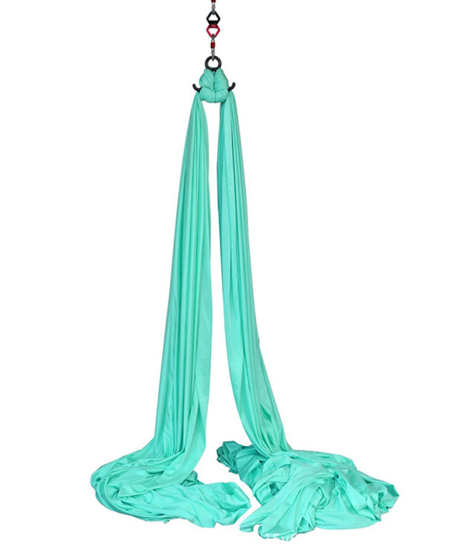 Хамак за въздушна йога – единична точка, комплект от коприна и сатен за домашни тренировки по пилатес и танци