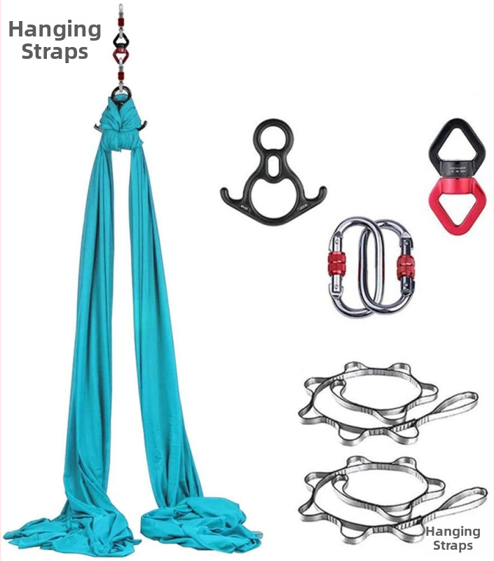 Хамак за въздушна йога – единична точка, комплект от коприна и сатен за домашни тренировки по пилатес и танци