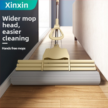 Szivacsos mop összecsukható fejjel, kézzel mosható, rozsdamentes acélszár, Collodion anyag