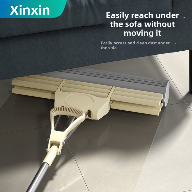 Szivacsos mop összecsukható fejjel, kézzel mosható, rozsdamentes acélszár, Collodion anyag