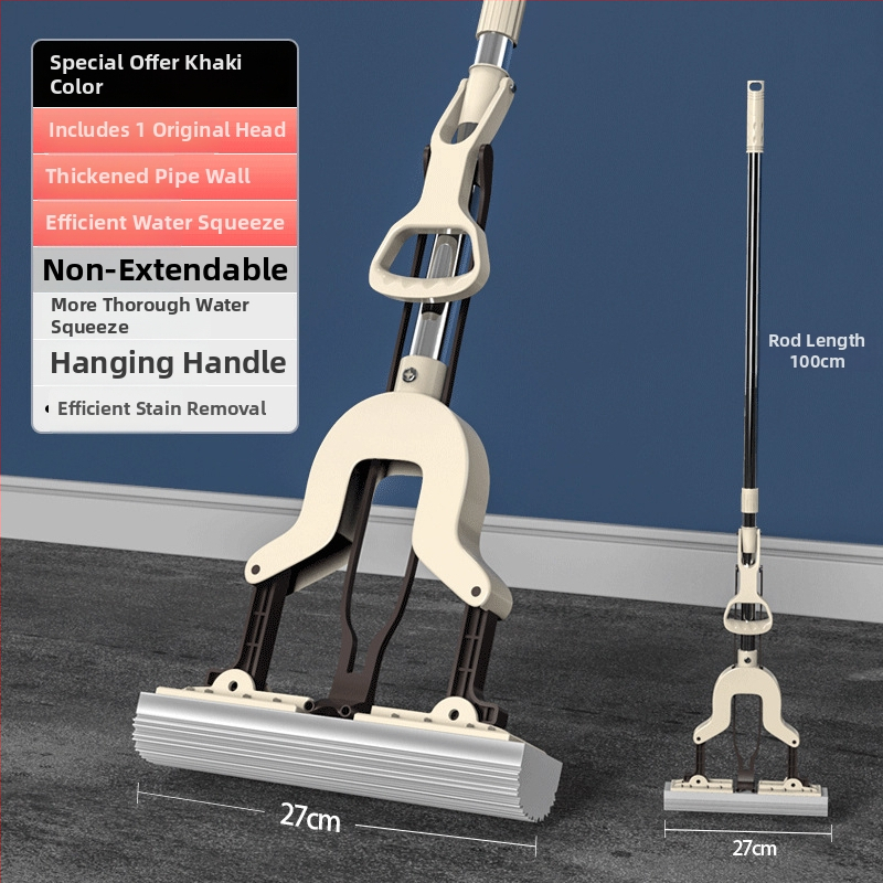 Szivacsos mop összecsukható fejjel, kézzel mosható, rozsdamentes acélszár, Collodion anyag