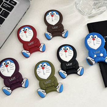 Suport pentru telefon cu Doraemon, universal, din plastic (Tip: suport inel pentru telefon; Material: plastic; Stil: universal)