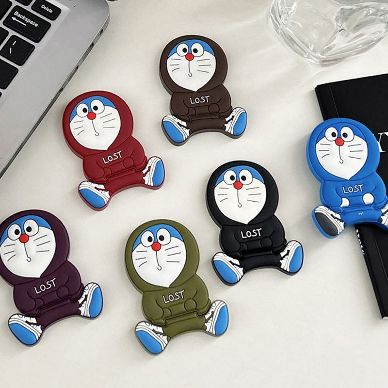 Suport pentru telefon cu Doraemon, universal, din plastic (Tip: suport inel pentru telefon; Material: plastic; Stil: universal)