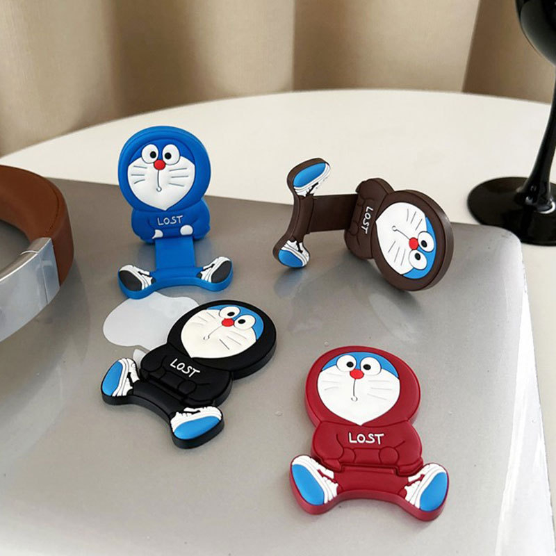 Suport pentru telefon cu Doraemon, universal, din plastic (Tip: suport inel pentru telefon; Material: plastic; Stil: universal)