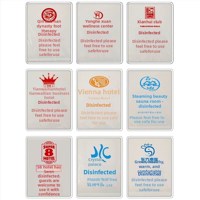 Еднократна хотелска опаковъчна торбичка за кърпи и пантофи — пластмасова, самозалепващо затваряне, без печат на лого