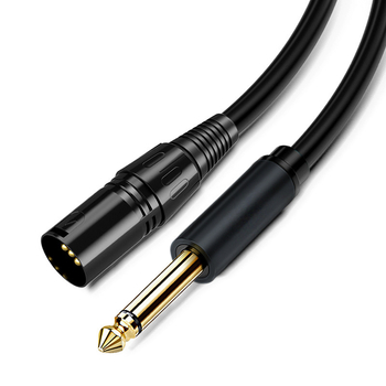 Zlatom obloženi kabel za mikrofon s 6,5 mm audio konektorom, bezoksidni bakar vodič, muški konektor