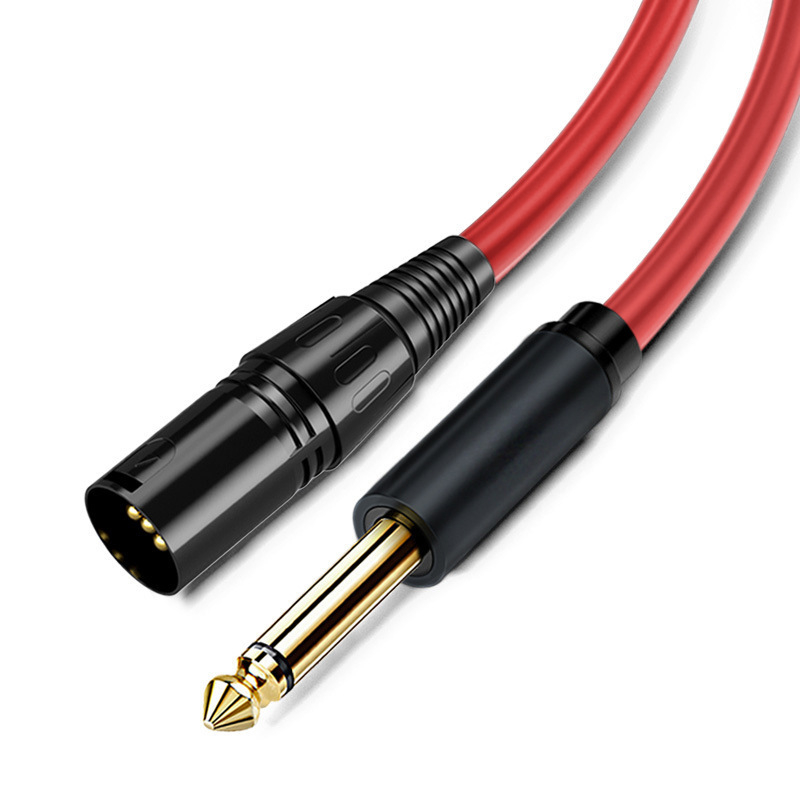 Zlatom obloženi kabel za mikrofon s 6,5 mm audio konektorom, bezoksidni bakar vodič, muški konektor