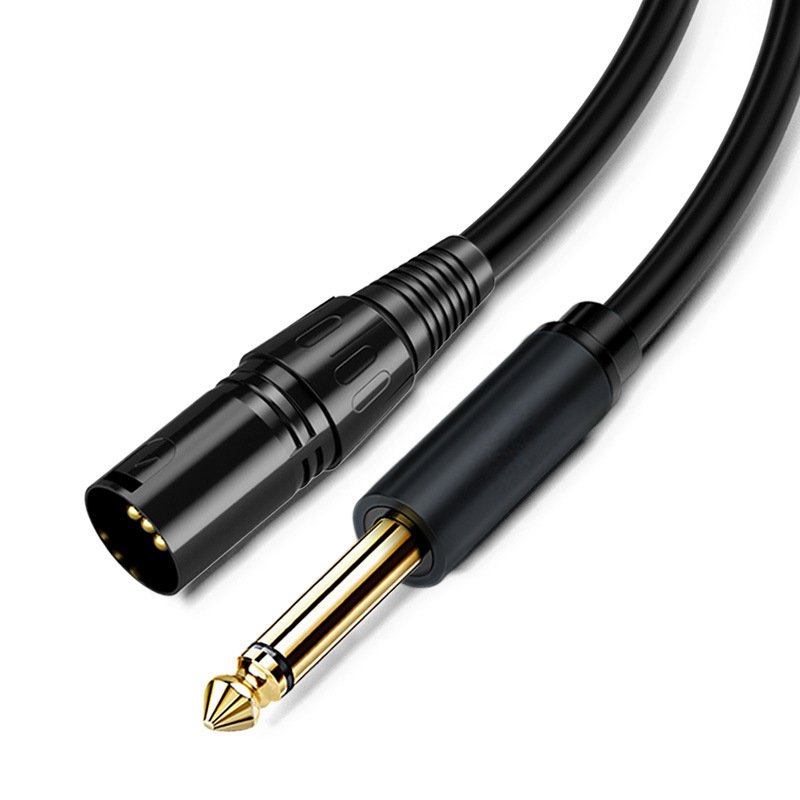 Zlatom obloženi kabel za mikrofon s 6,5 mm audio konektorom, bezoksidni bakar vodič, muški konektor