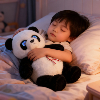 Panda plush κούκλα με γέμισμα από PP βάμβάκι, συσκευασία σε δίχτυ, προσαρμόσιμη με εξατομικευμένες εικονογραφήσεις, κατάλληλη για ηλικίες 14+.