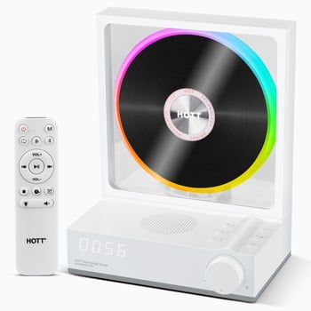 CD player HOTT C229A cu iluminare RGB, Bluetooth dual, redare TF card și USB, compatibil cu CD/MP3/CD-R/CD-RW