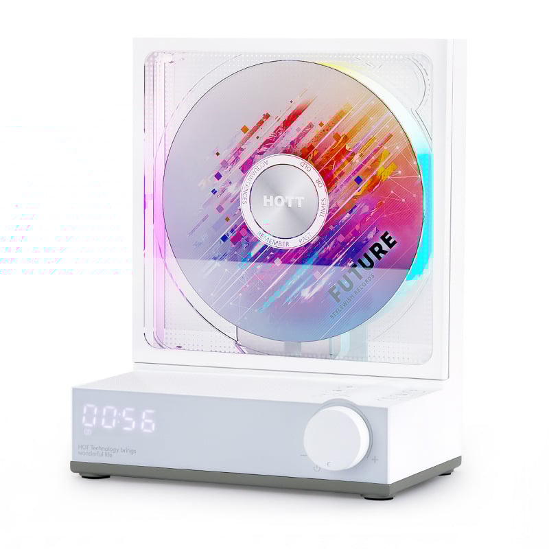CD player HOTT C229A cu iluminare RGB, Bluetooth dual, redare TF card și USB, compatibil cu CD/MP3/CD-R/CD-RW
