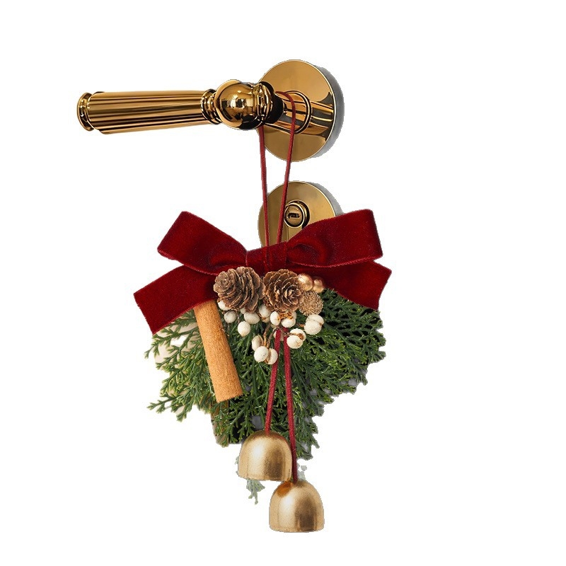 Коледен венец за врата с висящи звънчета – пластмаса и плат, марка Zhenhuan