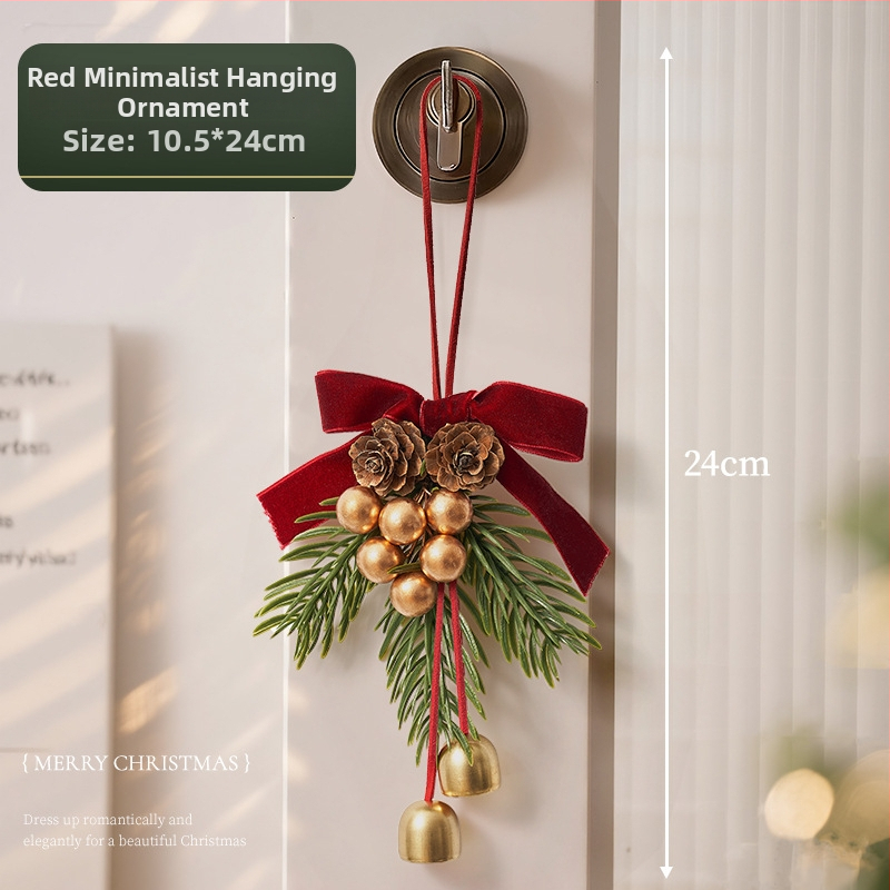 Vianočný veniec na dvere so visiaci zvončekmi – plast a látka, značka Zhenhuan