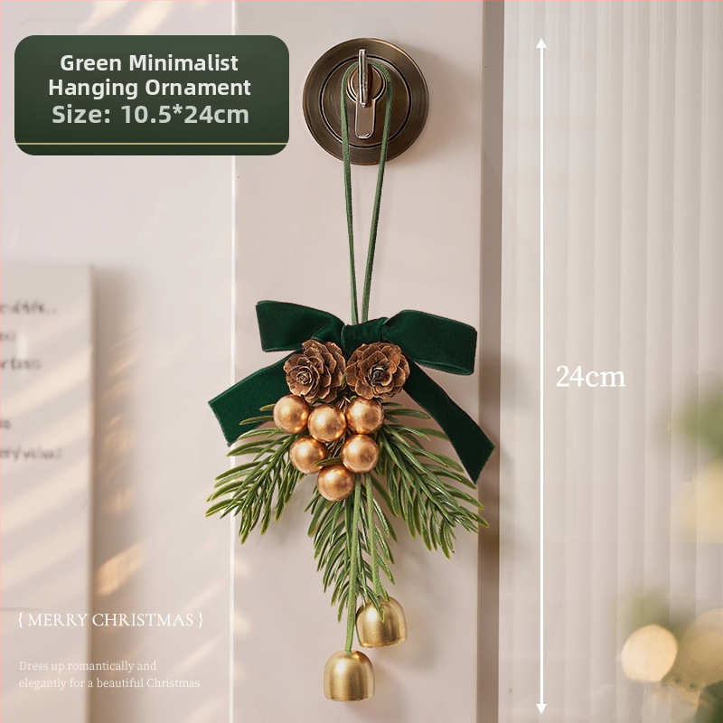 Vianočný veniec na dvere so visiaci zvončekmi – plast a látka, značka Zhenhuan