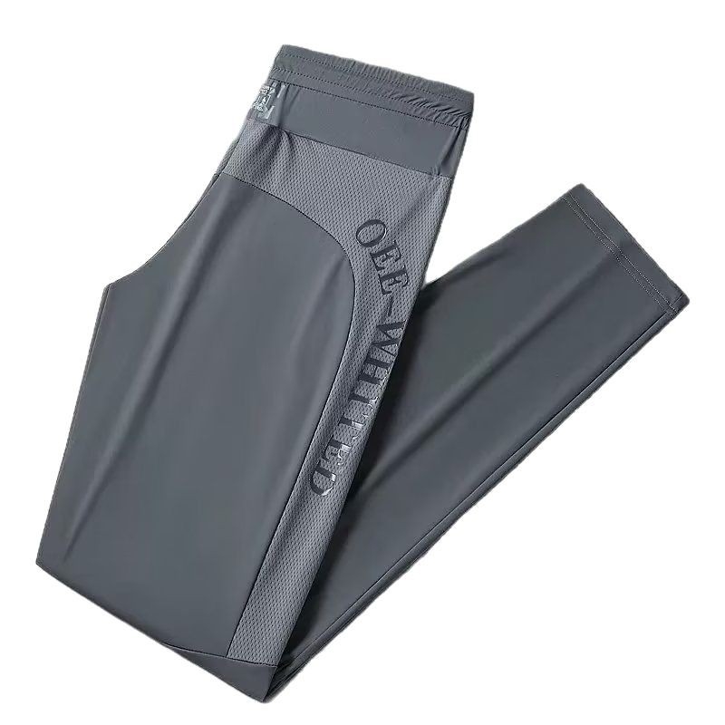 Muške ljetne mrežaste hlače od Ice Silk, elastične, brzo sušeće, srednji pojas, skraćene sportske hlače, plus veličina