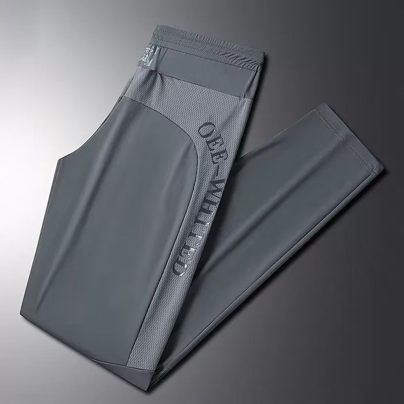 Muške ljetne mrežaste hlače od Ice Silk, elastične, brzo sušeće, srednji pojas, skraćene sportske hlače, plus veličina