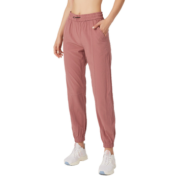 Ženske široke lagane hlače sa vezicom, lagano za trčanje i jogu, brzo se suše, 90% poliester, 10% spandex, srednji pojas