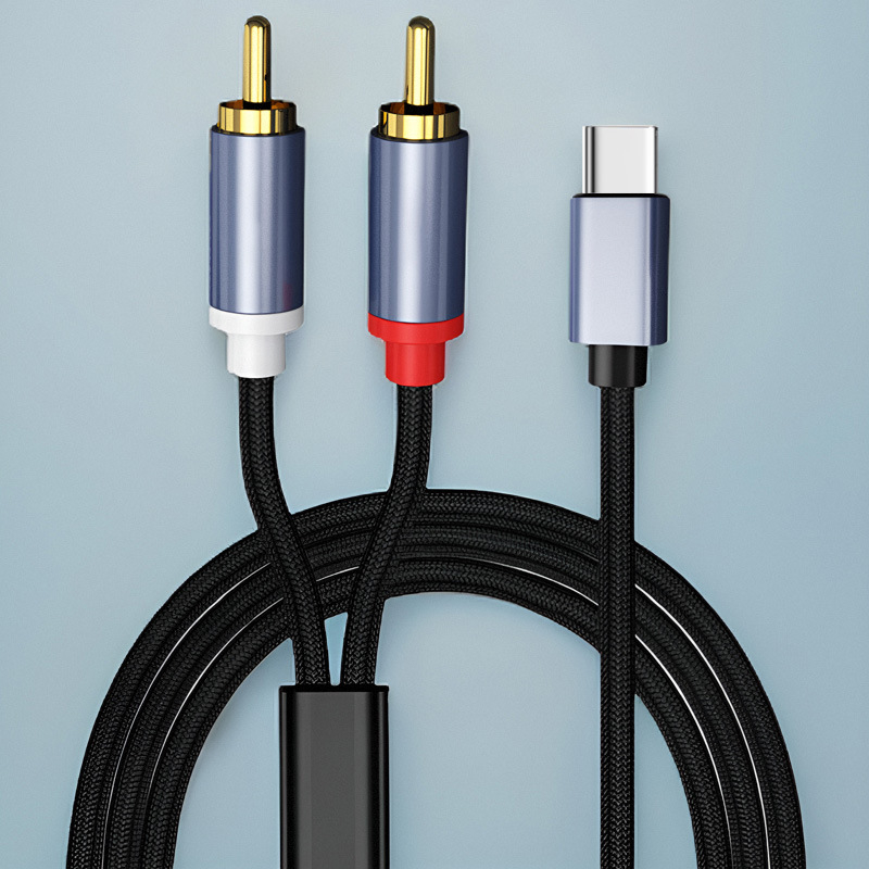 RCA összekötő kábel, Apple-kompatibilis, modell 1.2, ezüstbevonatos réz vezetők, üreges rézmag, digitális audió eszközökhöz