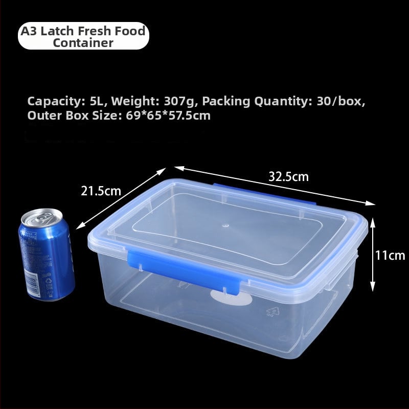 Δοχείο αποθήκευσης τροφίμων από πλαστικό, τετράγωνο, διαφανές, με σφραγιστικό καπάκι και κλείδωμα, κατάλληλο για φούρνο μικροκυμάτων, 1–5 L
