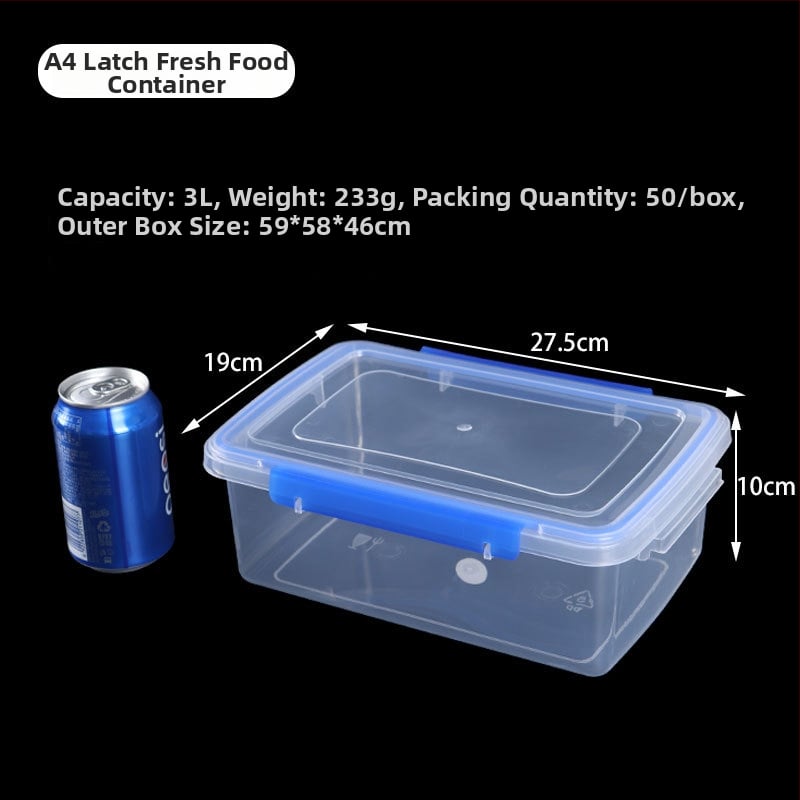 Δοχείο αποθήκευσης τροφίμων από πλαστικό, τετράγωνο, διαφανές, με σφραγιστικό καπάκι και κλείδωμα, κατάλληλο για φούρνο μικροκυμάτων, 1–5 L