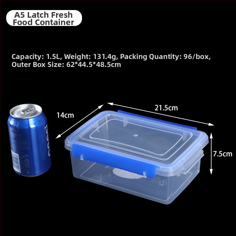 Δοχείο αποθήκευσης τροφίμων από πλαστικό, τετράγωνο, διαφανές, με σφραγιστικό καπάκι και κλείδωμα, κατάλληλο για φούρνο μικροκυμάτων, 1–5 L