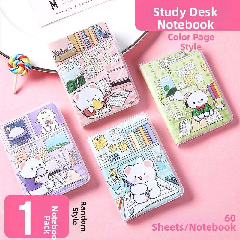 Бележник Meow Ears, PU корица, лепено подвързване, хартия 50 gsm, 50–100 страници, японско/корейско сладко оформление