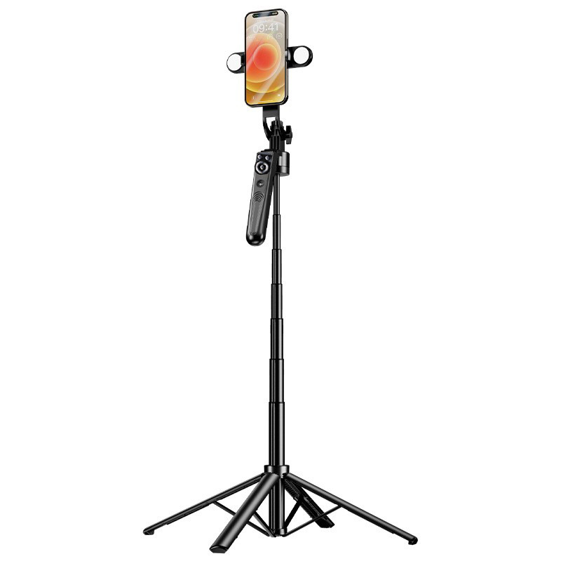 AI интелигентен следящ стабилизатор за телефон с разпознаване на лица и жестове, стабилизация на изображението, Bluetooth дистанционно управление и вградено осветление за стрийминг