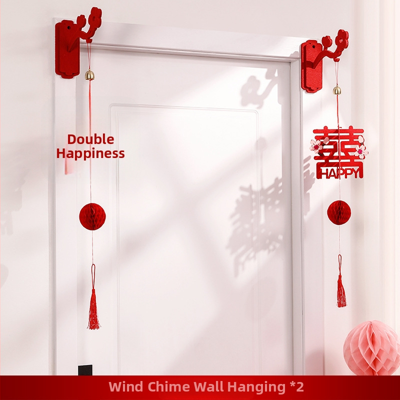 Vjenčani ukras za vrata – lampion s natpisom 'Dvojna sreća', papirnata traka za dekoriranje vjenčanja