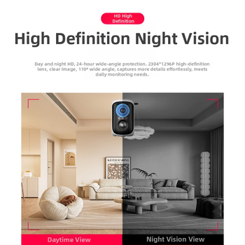 Vnútorná bezdrôtová batériová kamera s AI detekciou, 3,6 mm objektív, 3 MP rozlíšenie, nočné videnie, ovládanie cez aplikáciu
