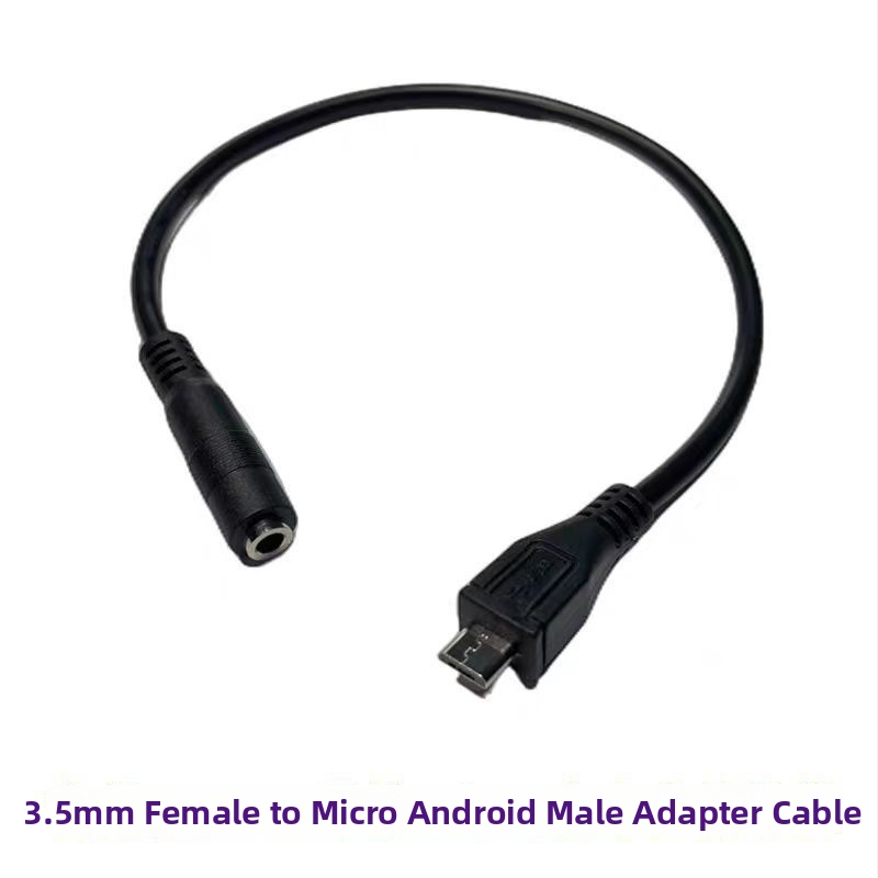 Audio kábel s adaptérom 3,5 mm na Micro-B a Micro USB na 3,5 mm samicu; meďový jadrový vodič, niklovaný povlak, UL certifikát; model hzw2387