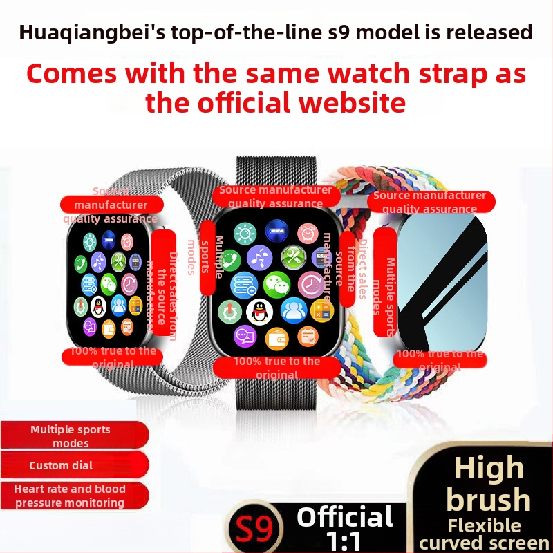 Ceas inteligent watch9 S10pro — Apeluri Bluetooth, Numărătoare pași, Monitorizare ritm cardiac, SpO2, Monitorizare somn