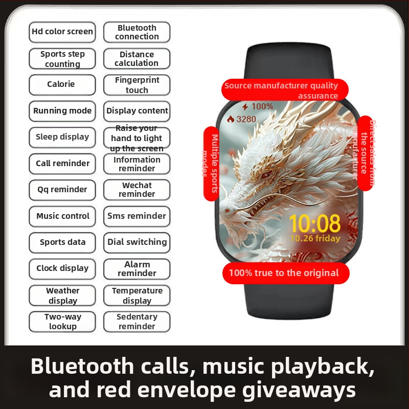 Ceas inteligent watch9 S10pro — Apeluri Bluetooth, Numărătoare pași, Monitorizare ritm cardiac, SpO2, Monitorizare somn