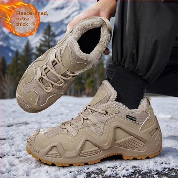 Férfi taktikai bakancs túrázáshoz – műbőr felsőrész, PU talp, PU belső, alacsony cső