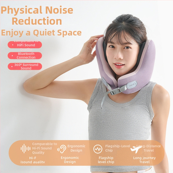 Възглавница за врата с мемори пяна, U-образна за пътуване, памучен калъф, тегло 0.5-1.0 кг, модерен стил.