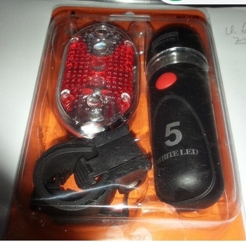 Set svjetala za bicikl: prednje svjetlo s 5 LED-ima i višestruka LED stražnja svjetla