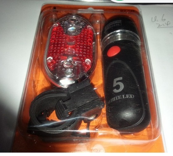 Set svjetala za bicikl: prednje svjetlo s 5 LED-ima i višestruka LED stražnja svjetla