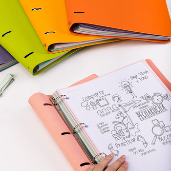 Mekana kožna bilježnica s uklonjivim kućištem, 4 rupe, unutarnji listovi od uvezenog papira, 100 listova (200 stranica)