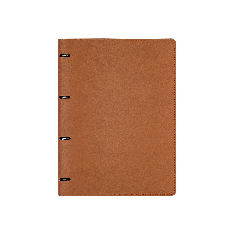 Mekana kožna bilježnica s uklonjivim kućištem, 4 rupe, unutarnji listovi od uvezenog papira, 100 listova (200 stranica)