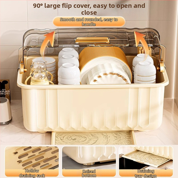 Stolni odvodni stalak za suđe; plastični; stolna instalacija; pogodan za zdjele i tanjure; moderan minimalistički stil