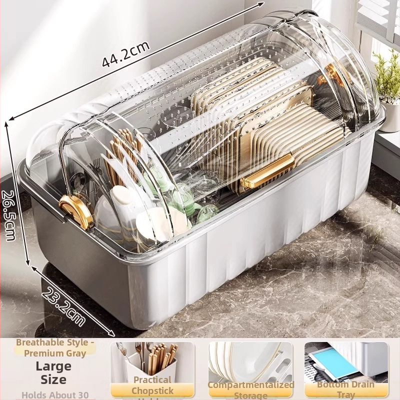 Stolni odvodni stalak za suđe; plastični; stolna instalacija; pogodan za zdjele i tanjure; moderan minimalistički stil