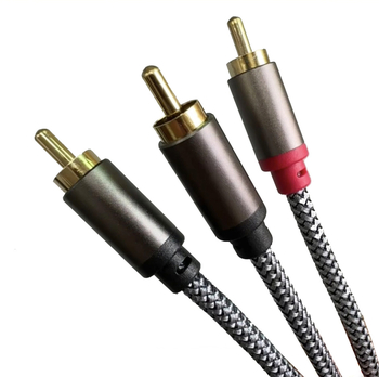 RCA-tól 2RCA-ig audió kábel, aranyozott, OFC rézmaggal, RoHS tanúsított