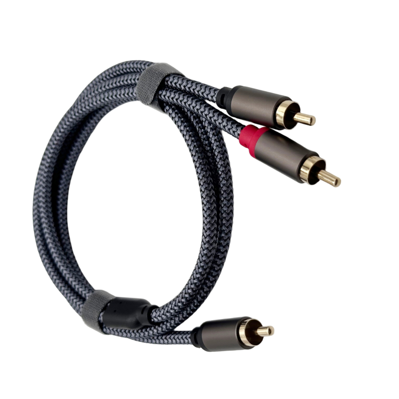 RCA-tól 2RCA-ig audió kábel, aranyozott, OFC rézmaggal, RoHS tanúsított