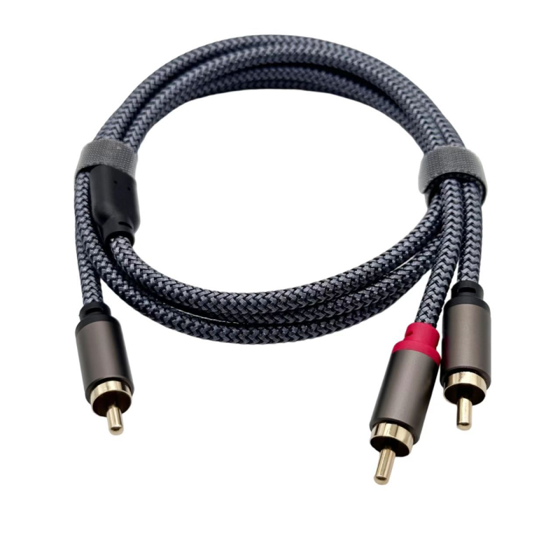 RCA-tól 2RCA-ig audió kábel, aranyozott, OFC rézmaggal, RoHS tanúsított