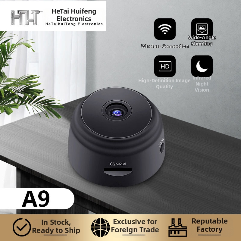 A9 WiFi bezpečnostná kamera, 1080P, 3.6mm objektív, minimálne osvetlenie 0,005 lx, nočné videnie IR do 1 m